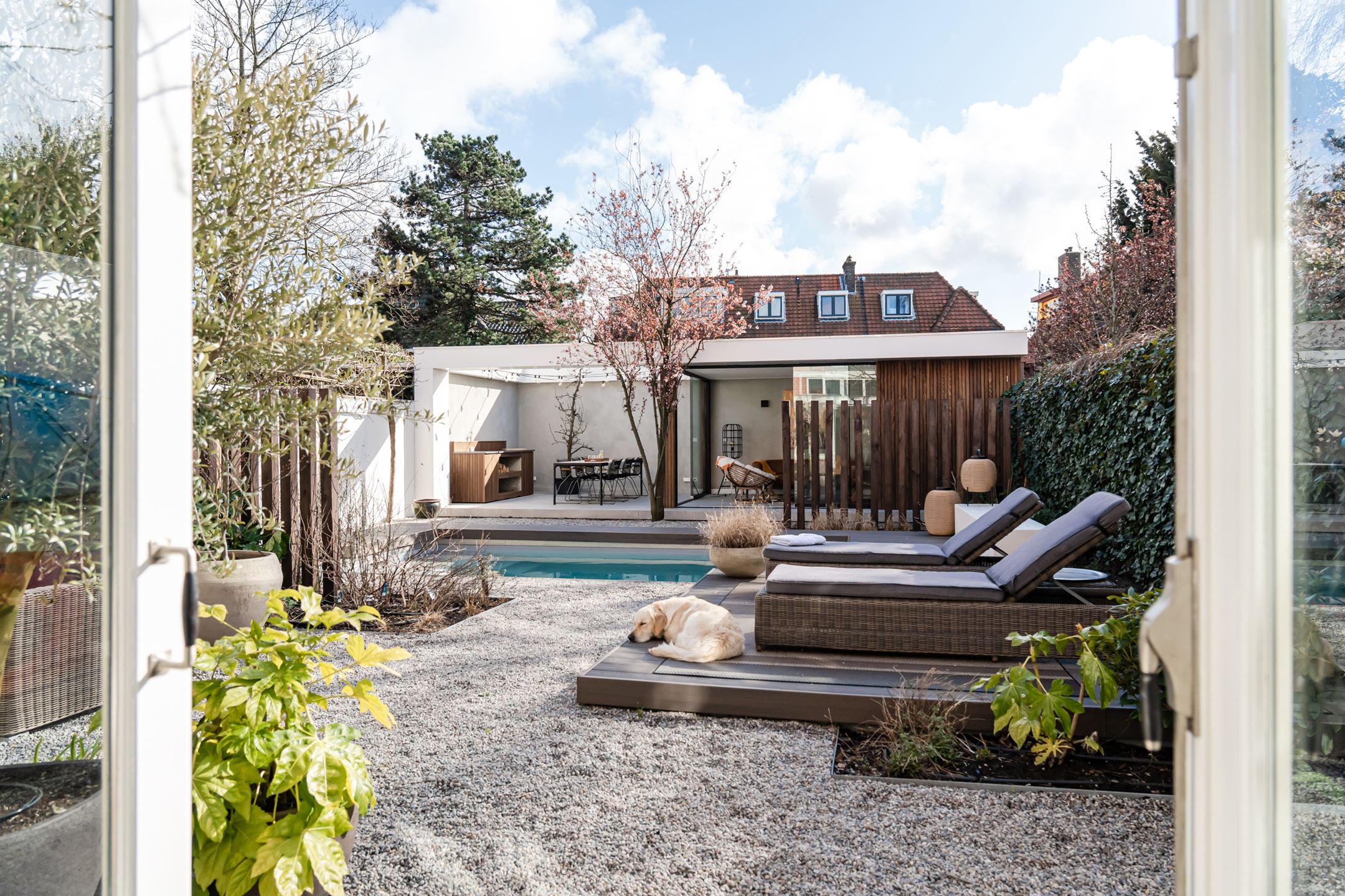 jardin avec piscine maison de ville Pays-Bas