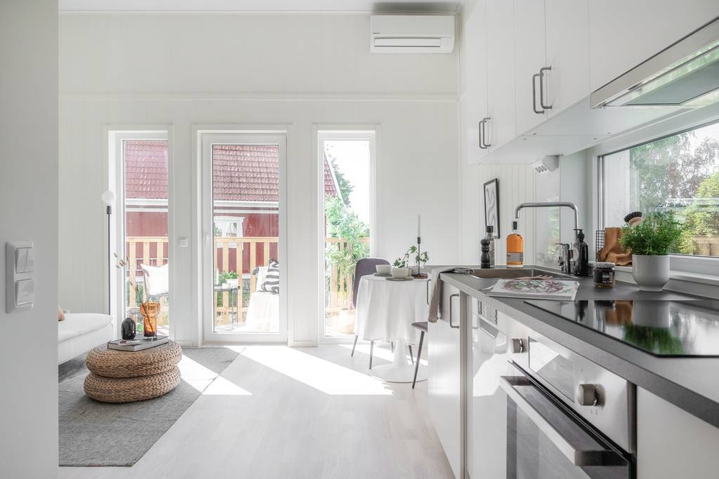salon et cuisine mini maison 25m2