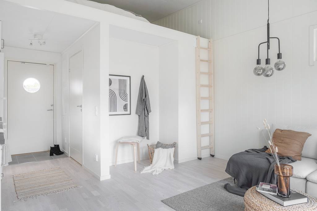 salon avec mezzanine mini maison 25m2