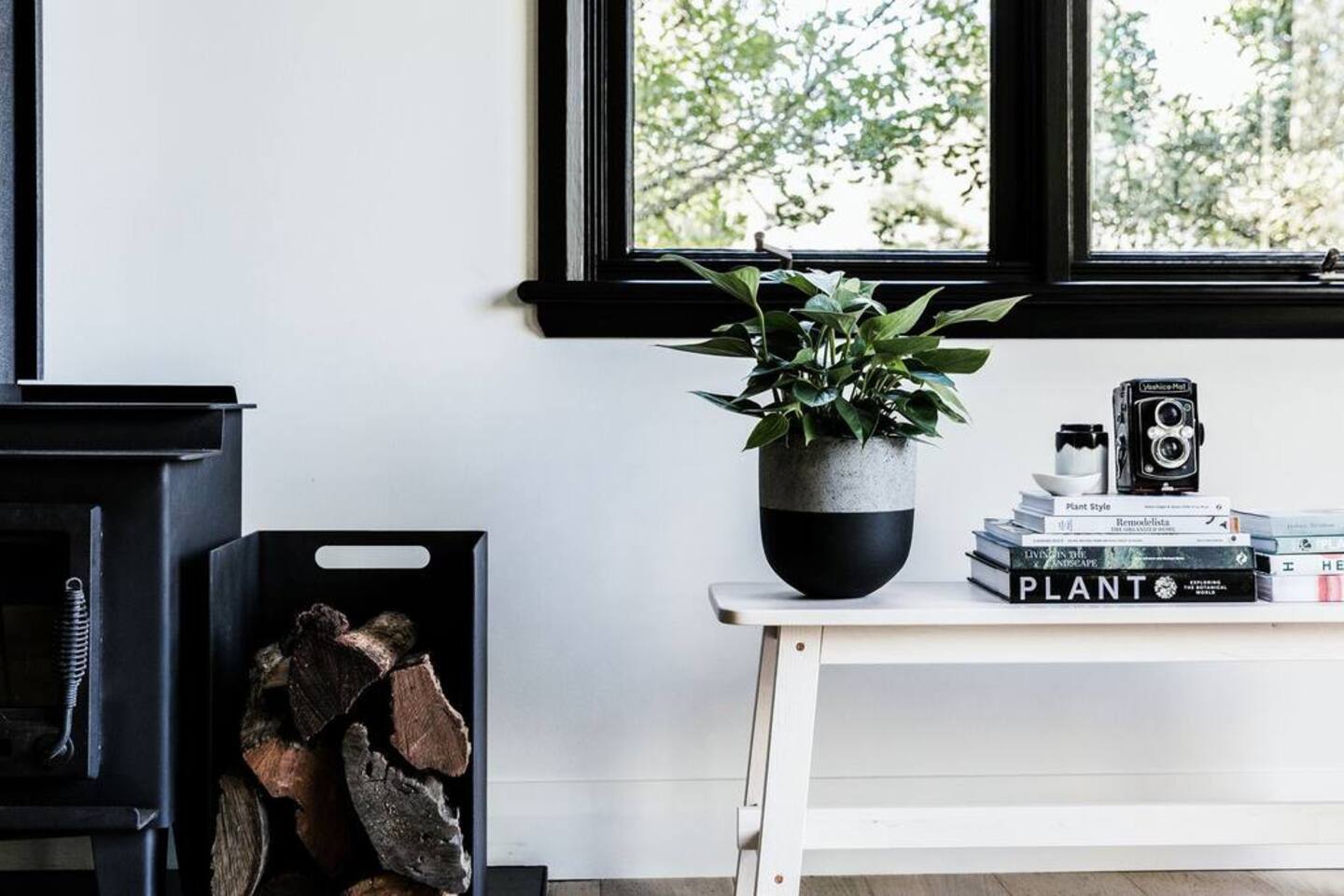 banc avec plantes et livres banc avec plantes et livres