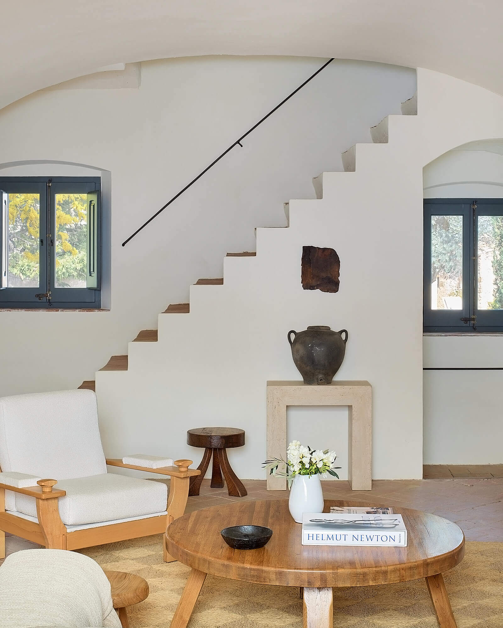 salon maison en pierres