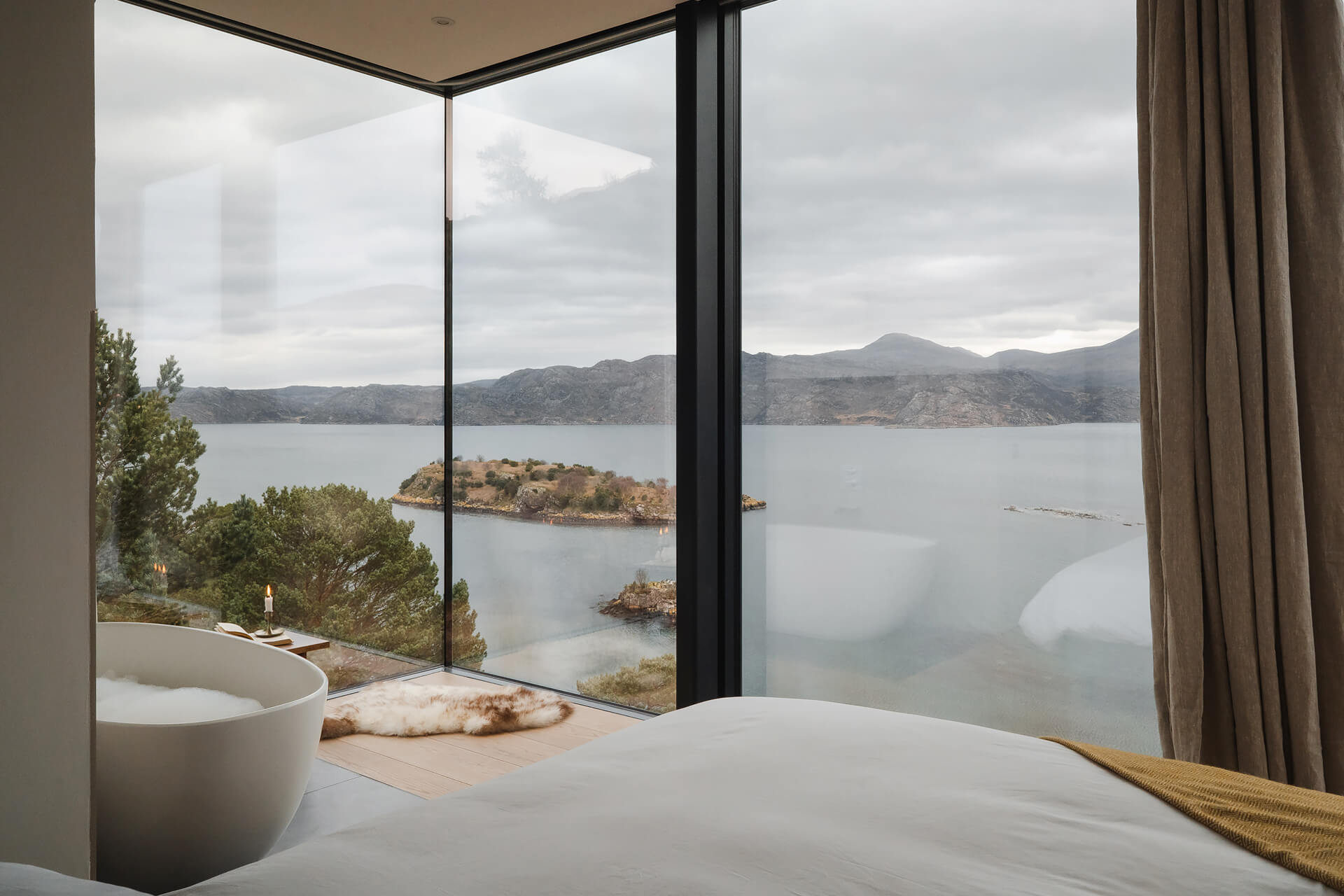 chambre design avec baie vitrée et salle de bain chambre design avec baie vitrée et salle de bain