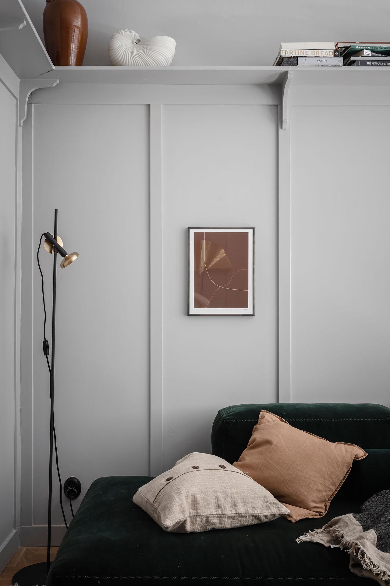 salon mur gris
