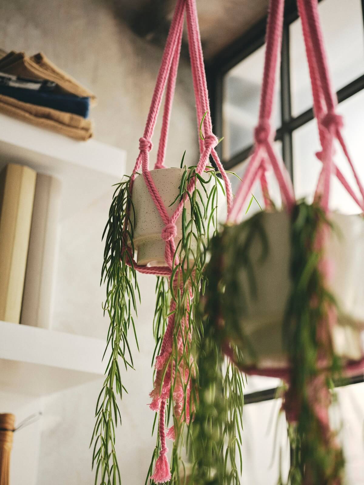 porte plantes macramé rose IKEA collection Mävinn