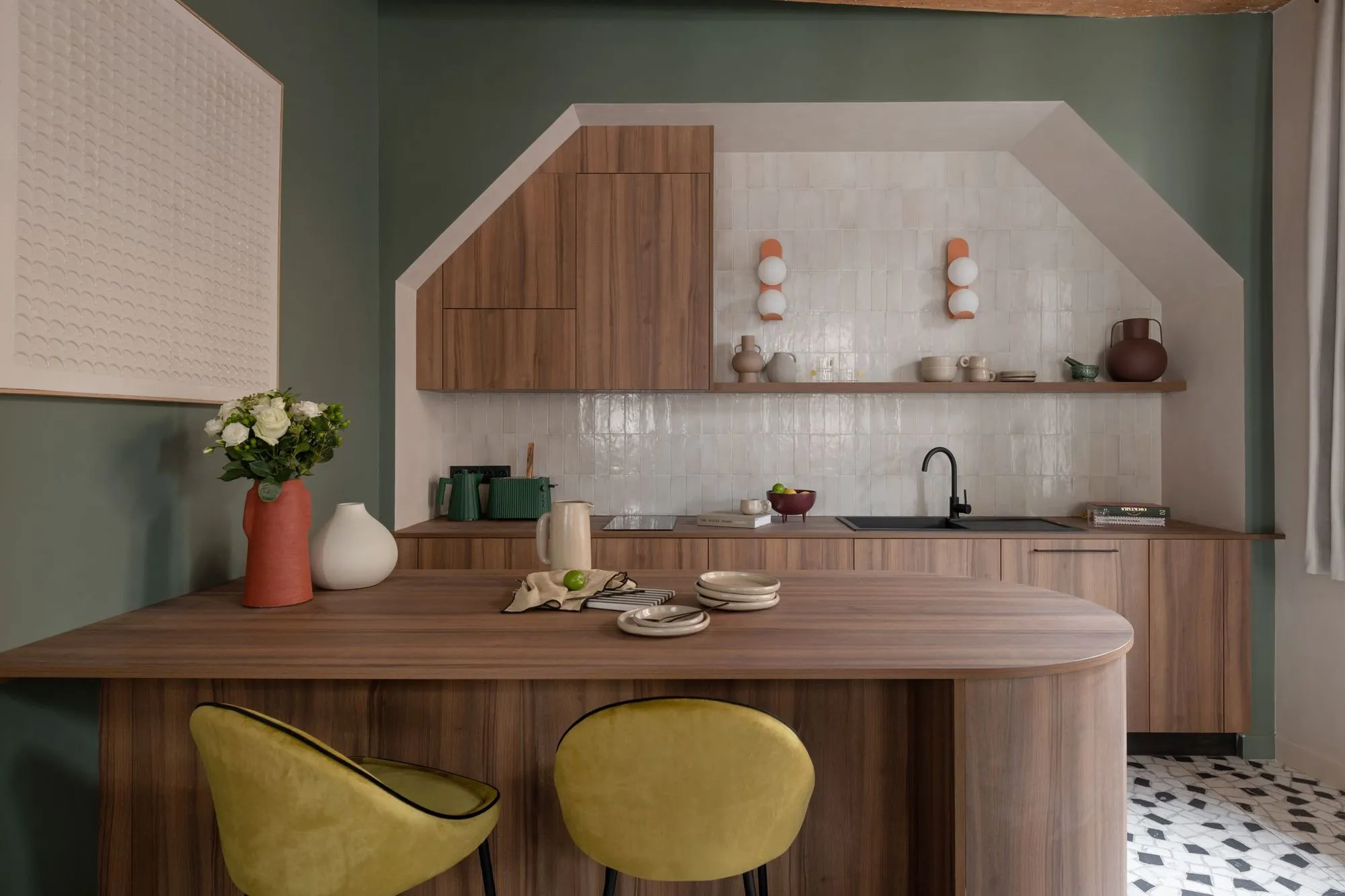 cuisine avec îlot décoration contemporaine
