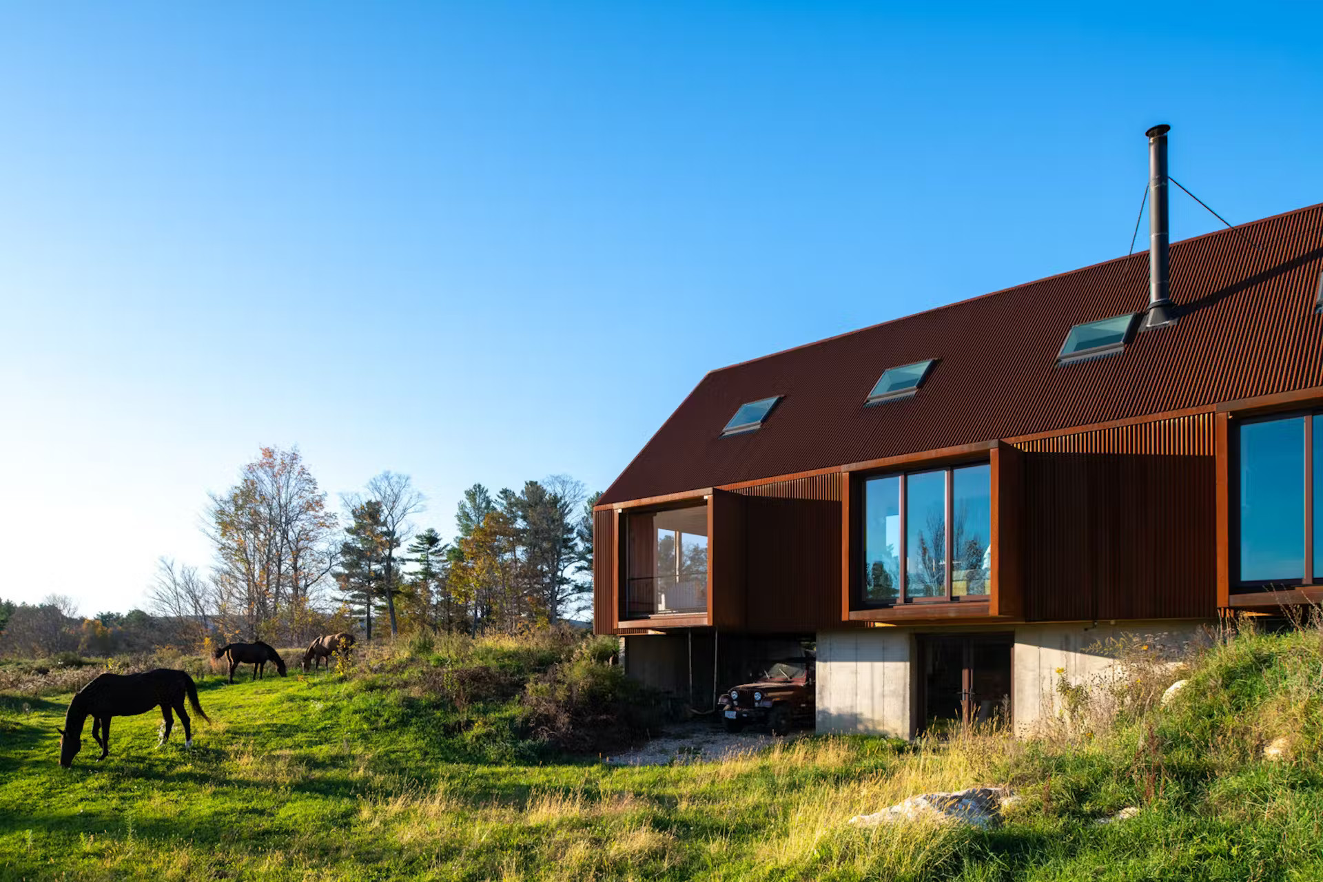 maison contemporaine acier corten