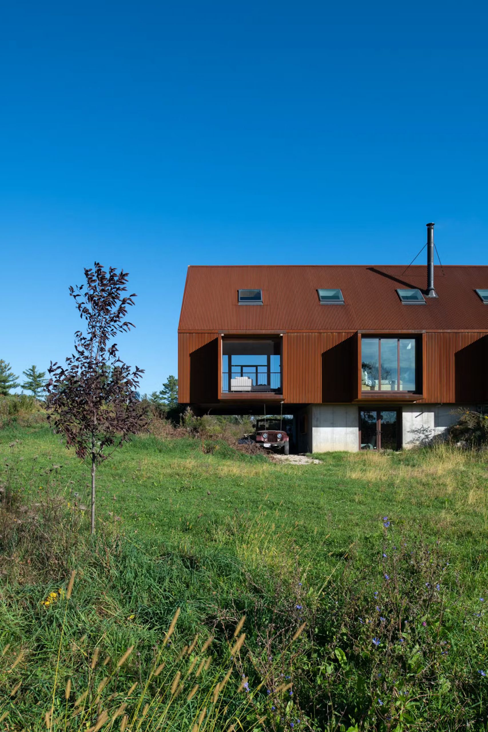 maison contemporaine acier corten