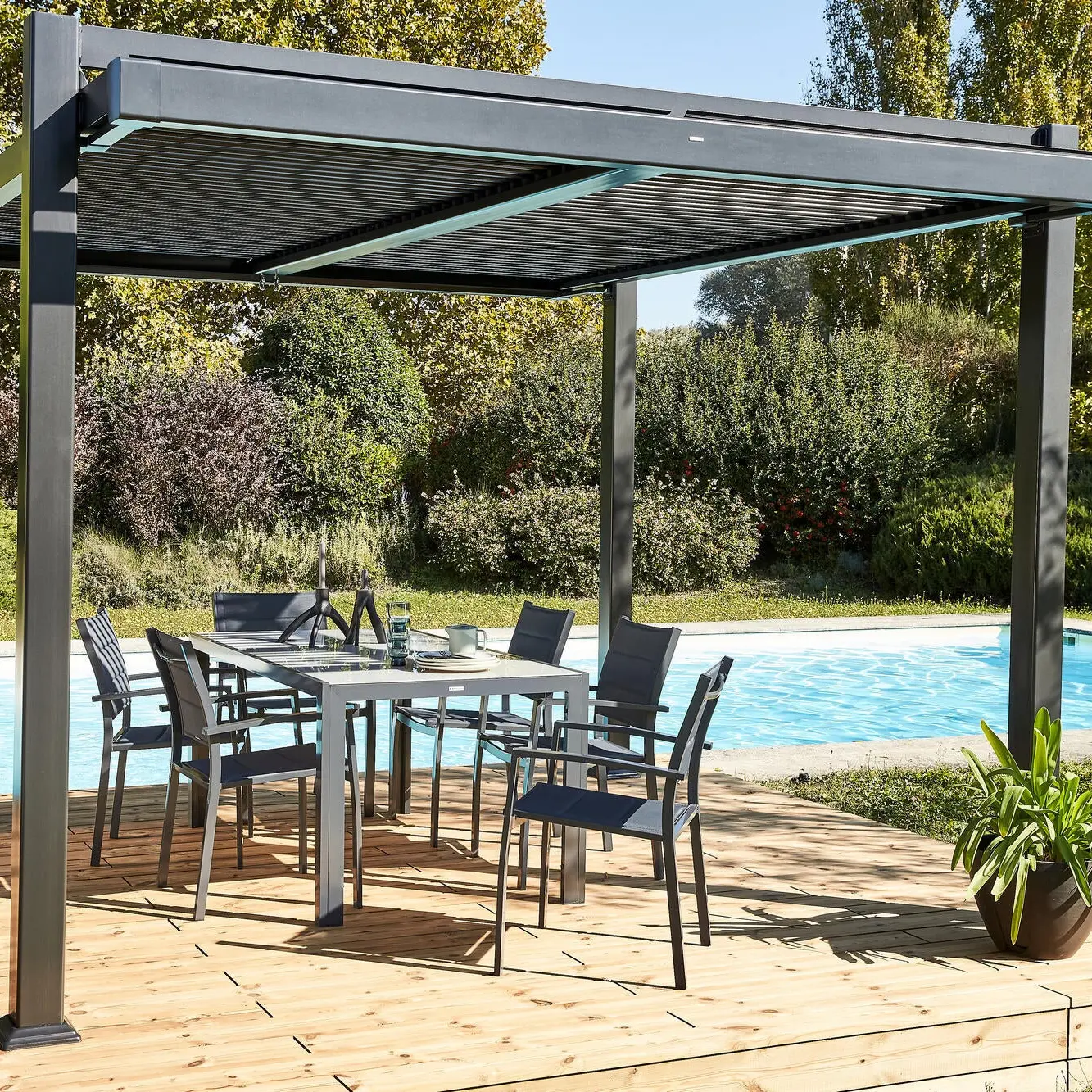 jardin avec terrasse bois et piscine jardin avec terrasse bois et piscine