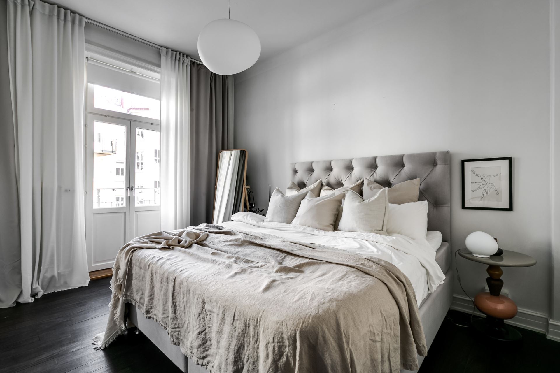 chambre décoration grise
