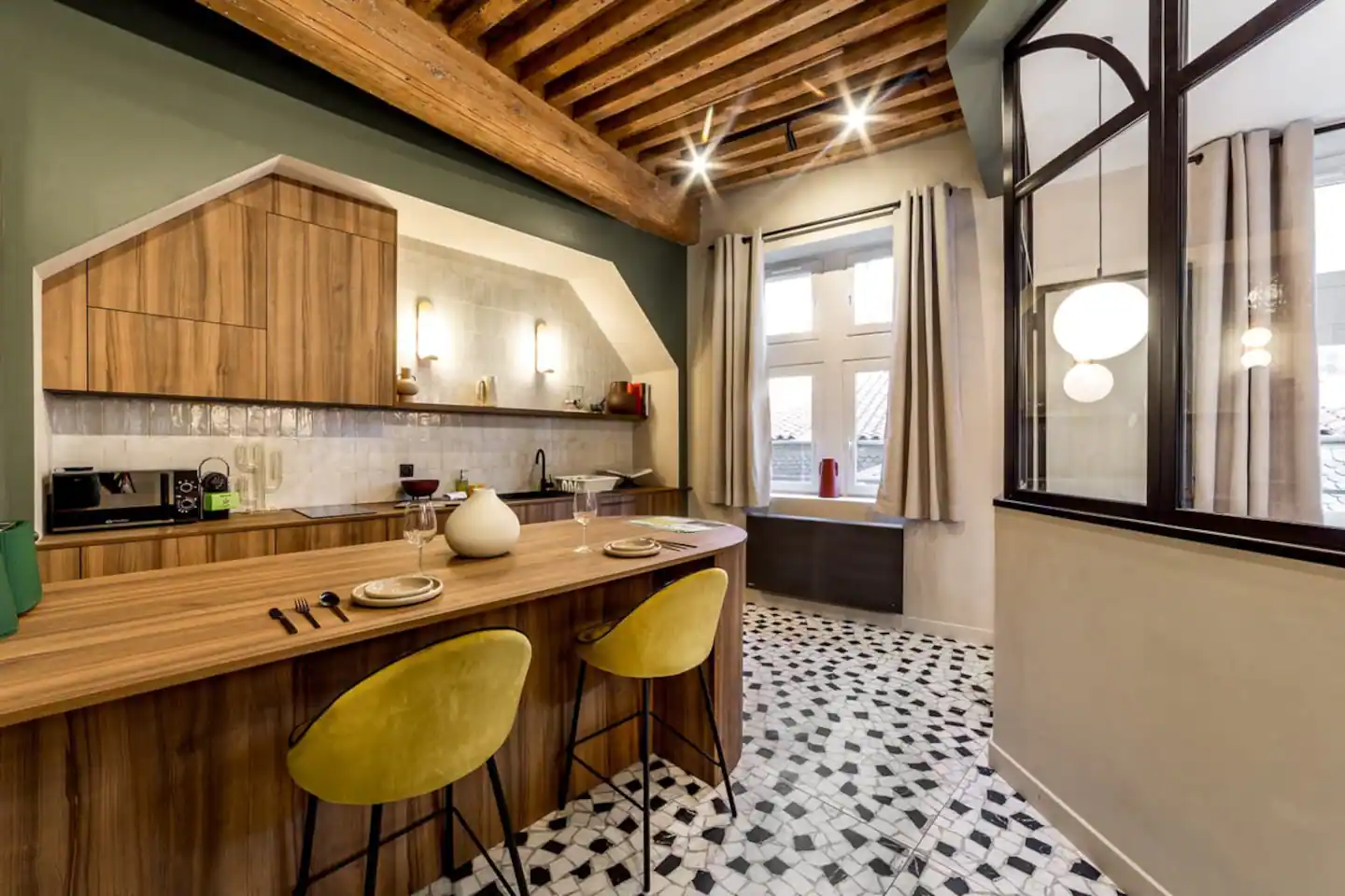 cuisine avec îlot décoration contemporaine