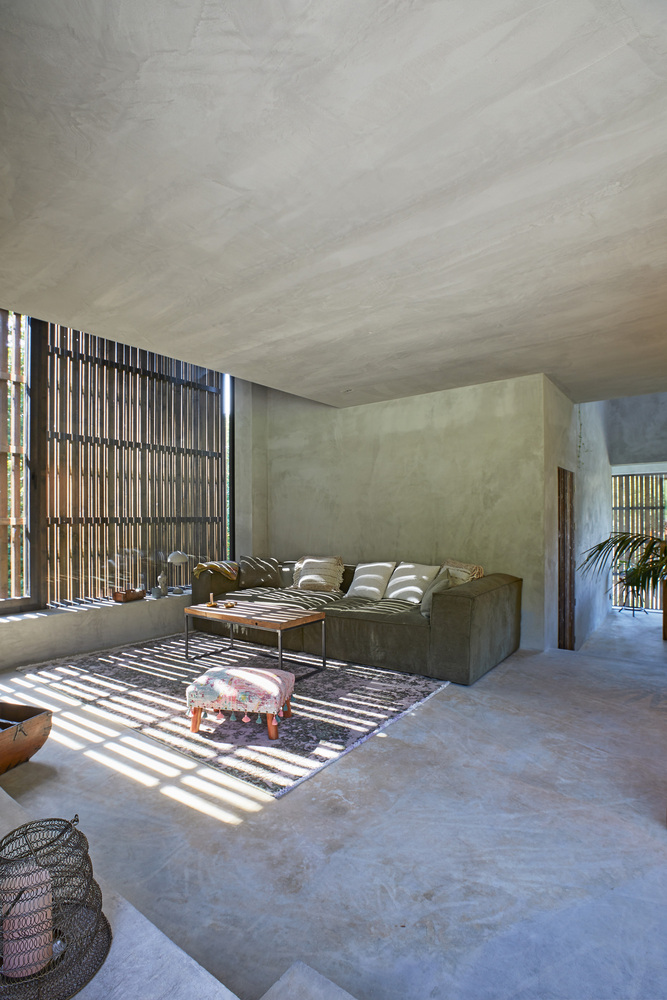 salon maison architecte décoration design béton
