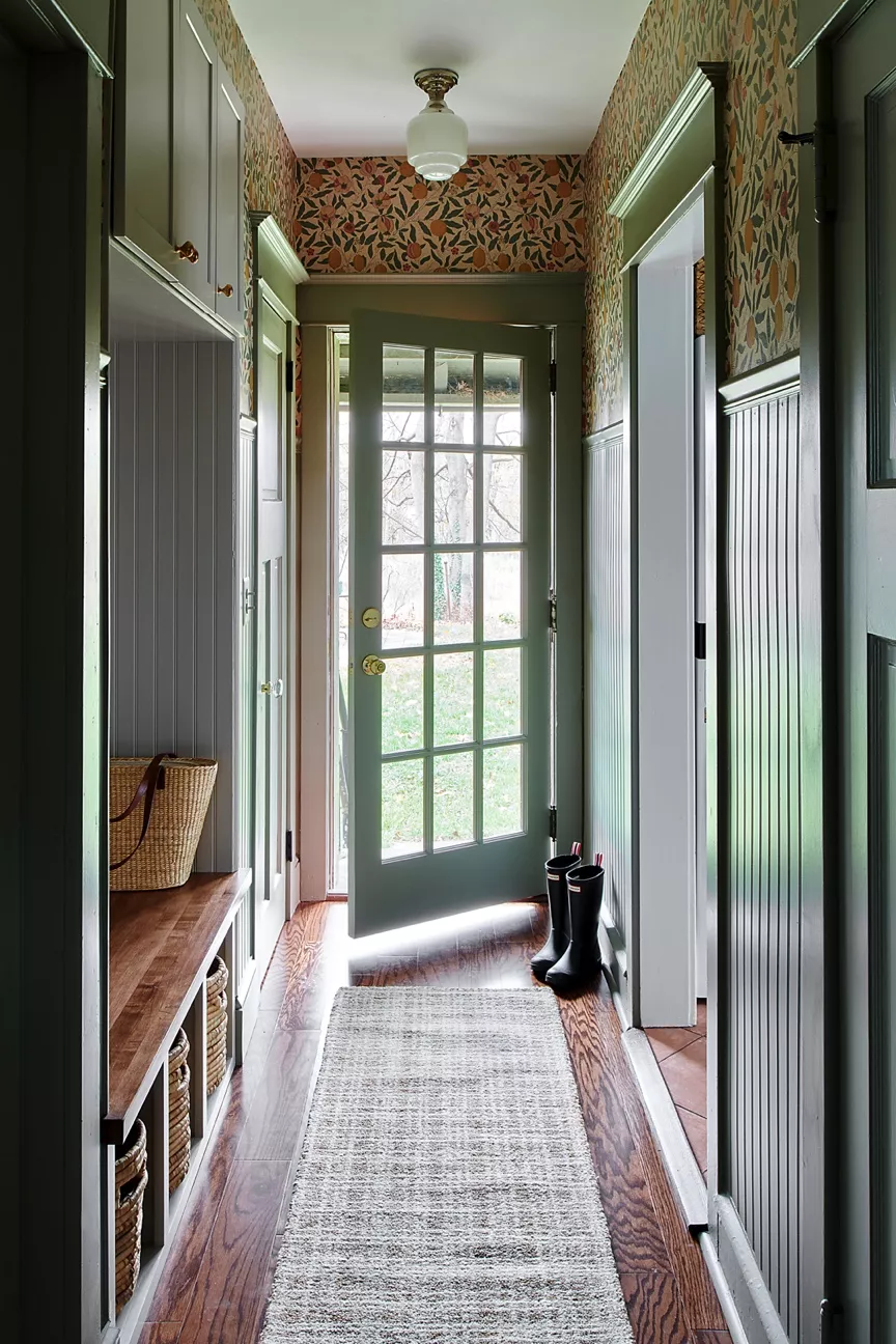 entrée décoration verte vintage