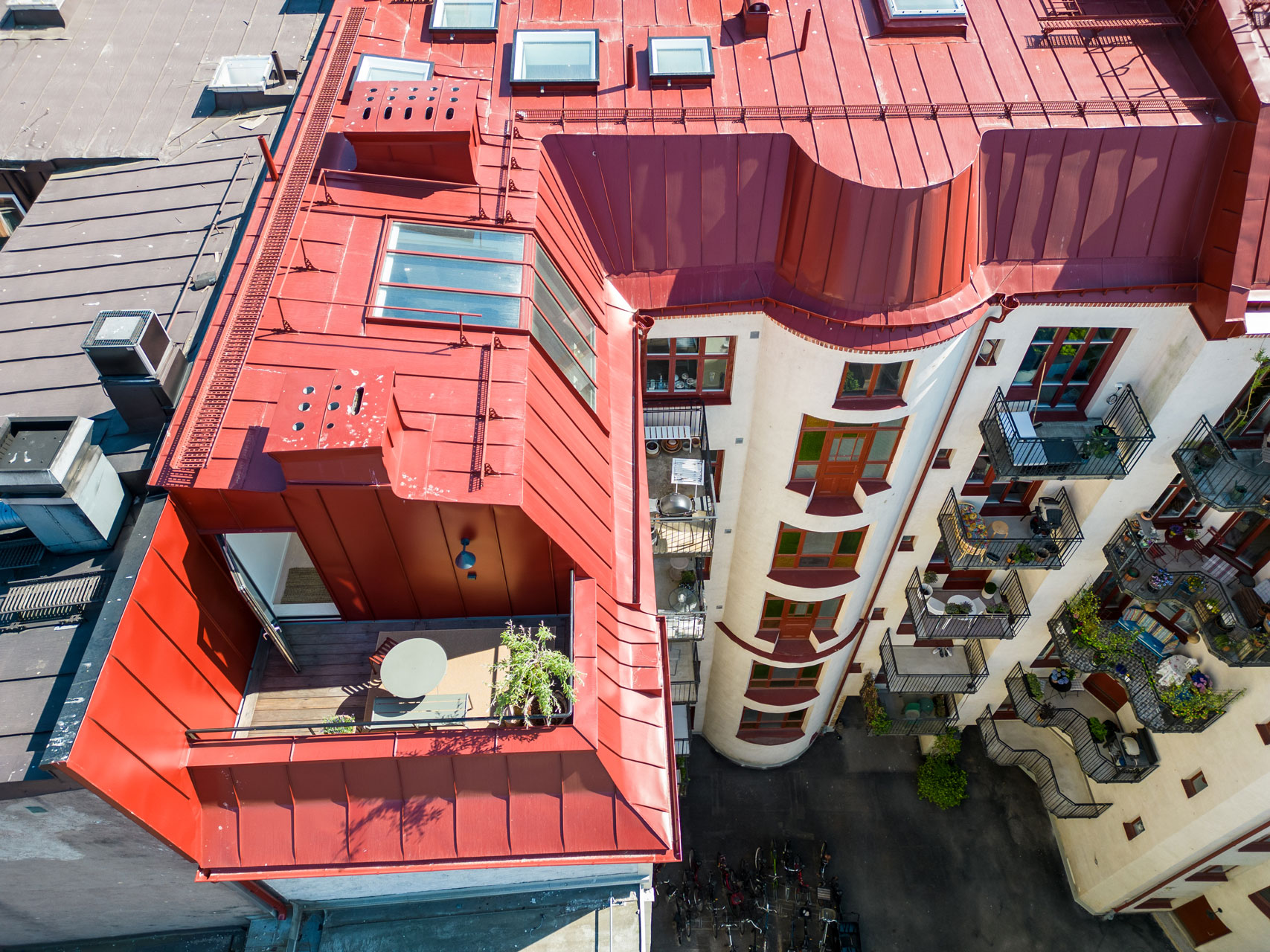 vue aérienne appartement au dernier étage