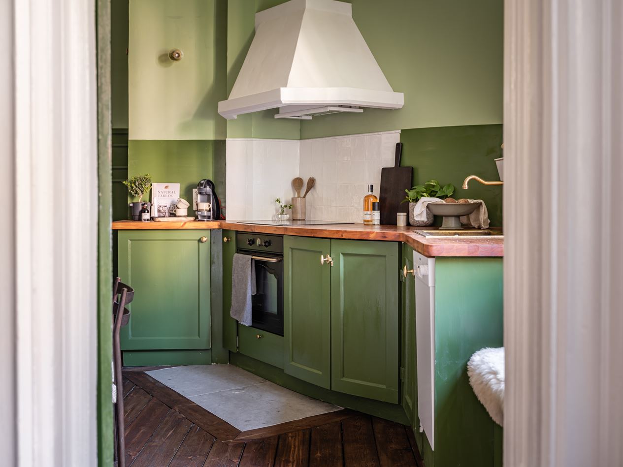 cuisine verte décoration vintage