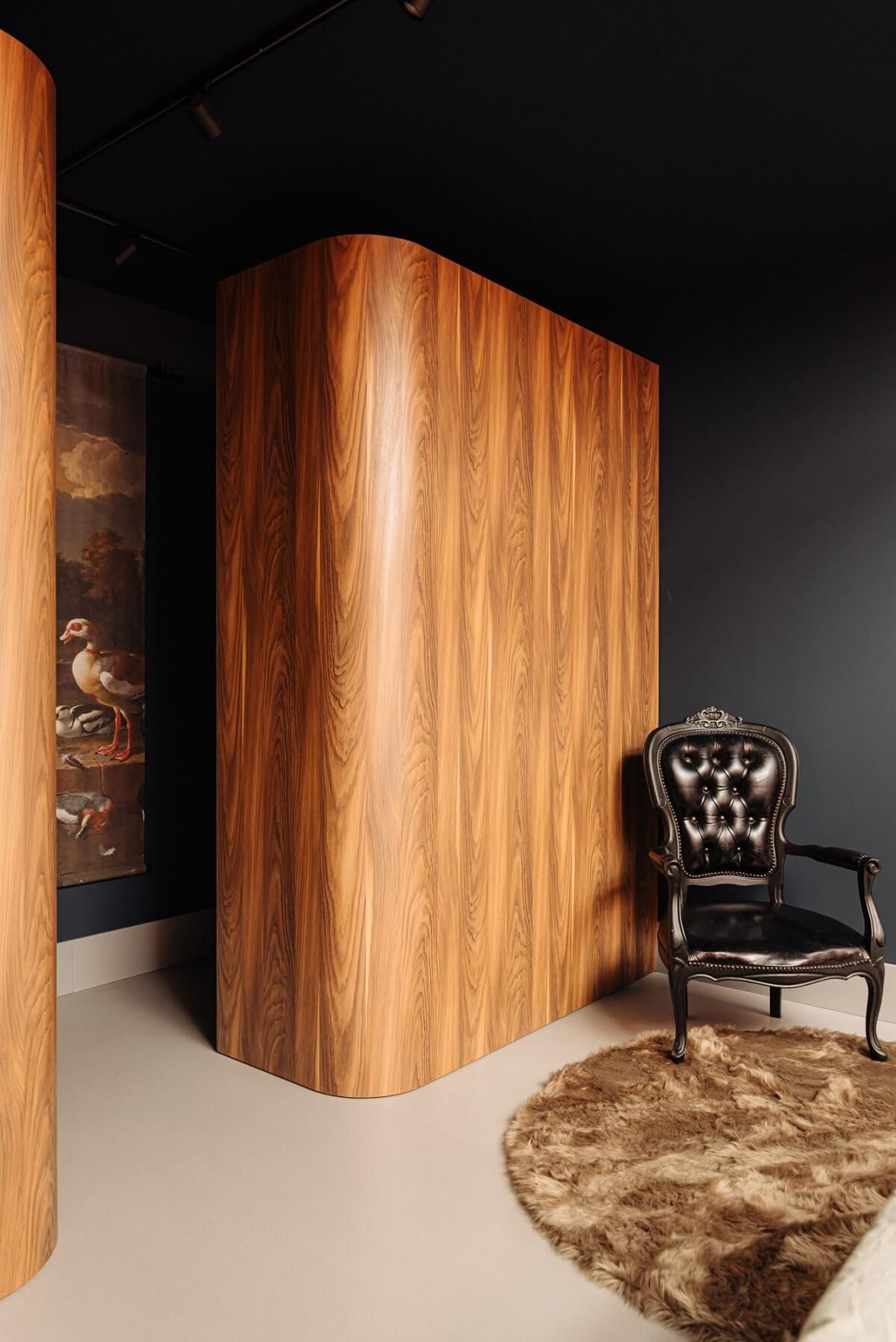 dressing courbe en bois