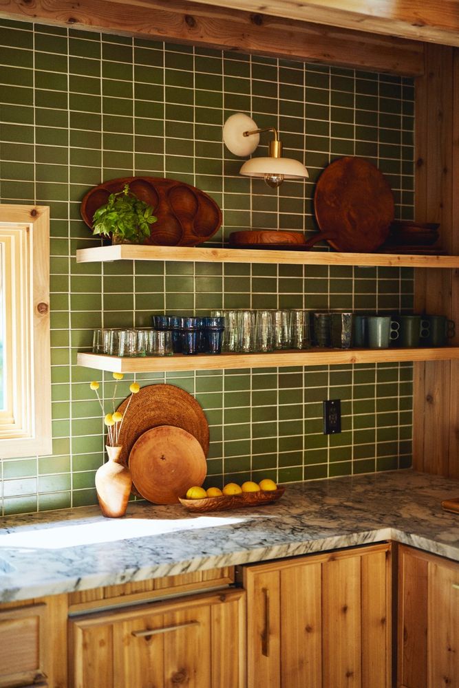 cuisine carrelage vert