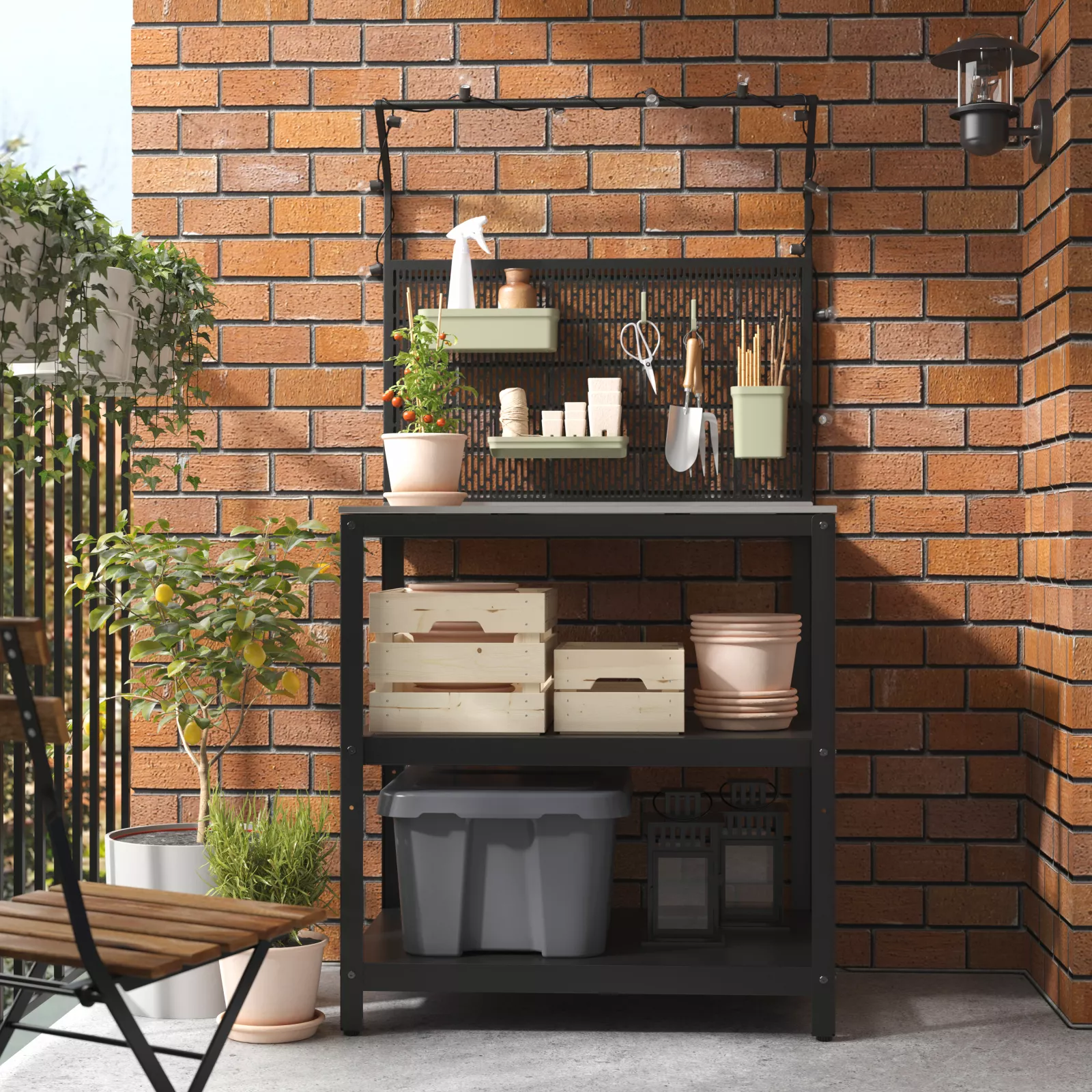 cuisine d'été sur balcon