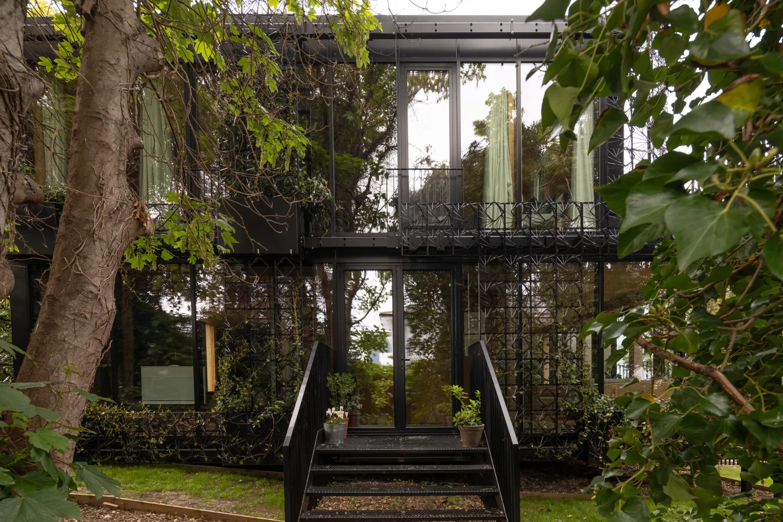maison architecte métal et bois