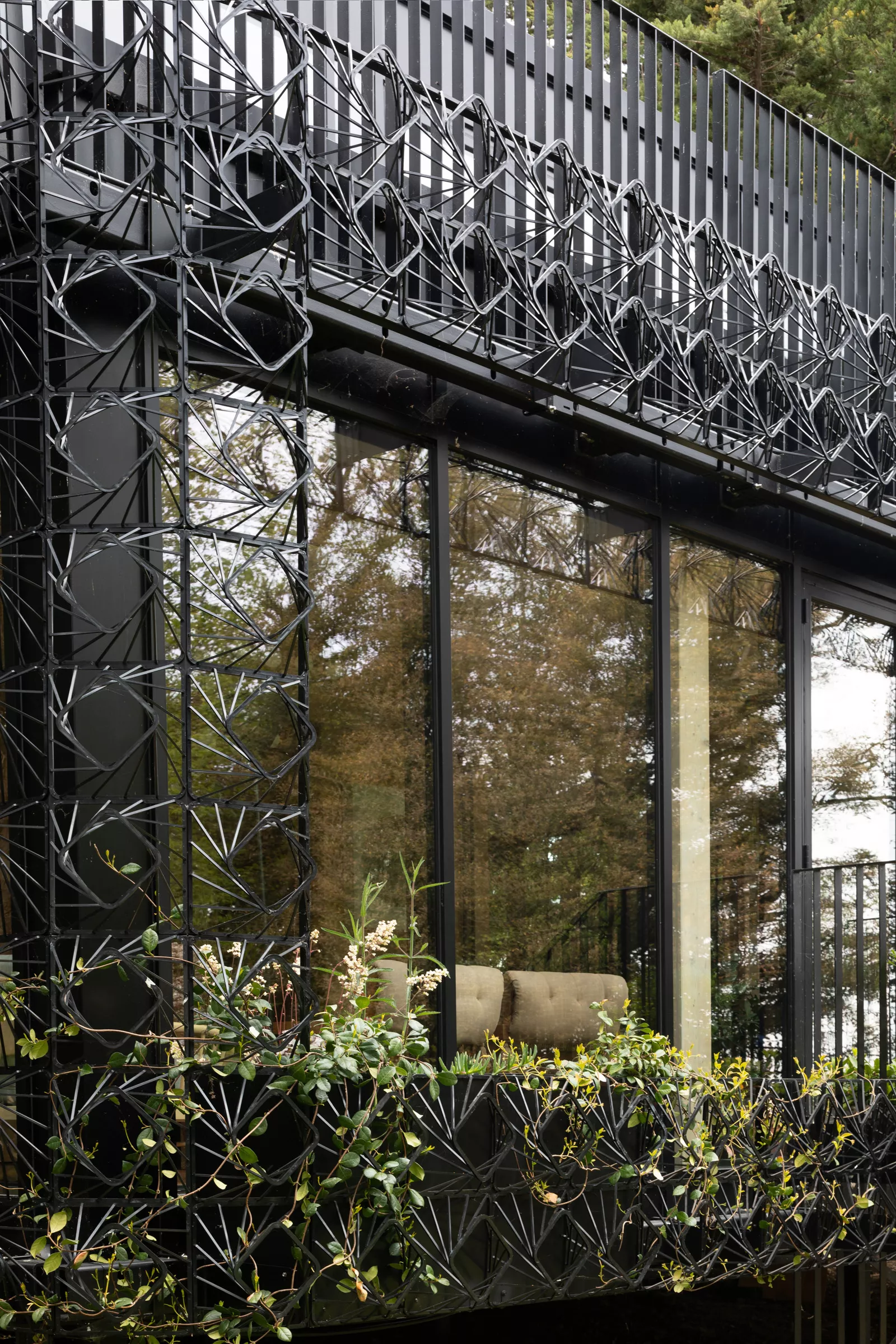 maison architecte métal et bois