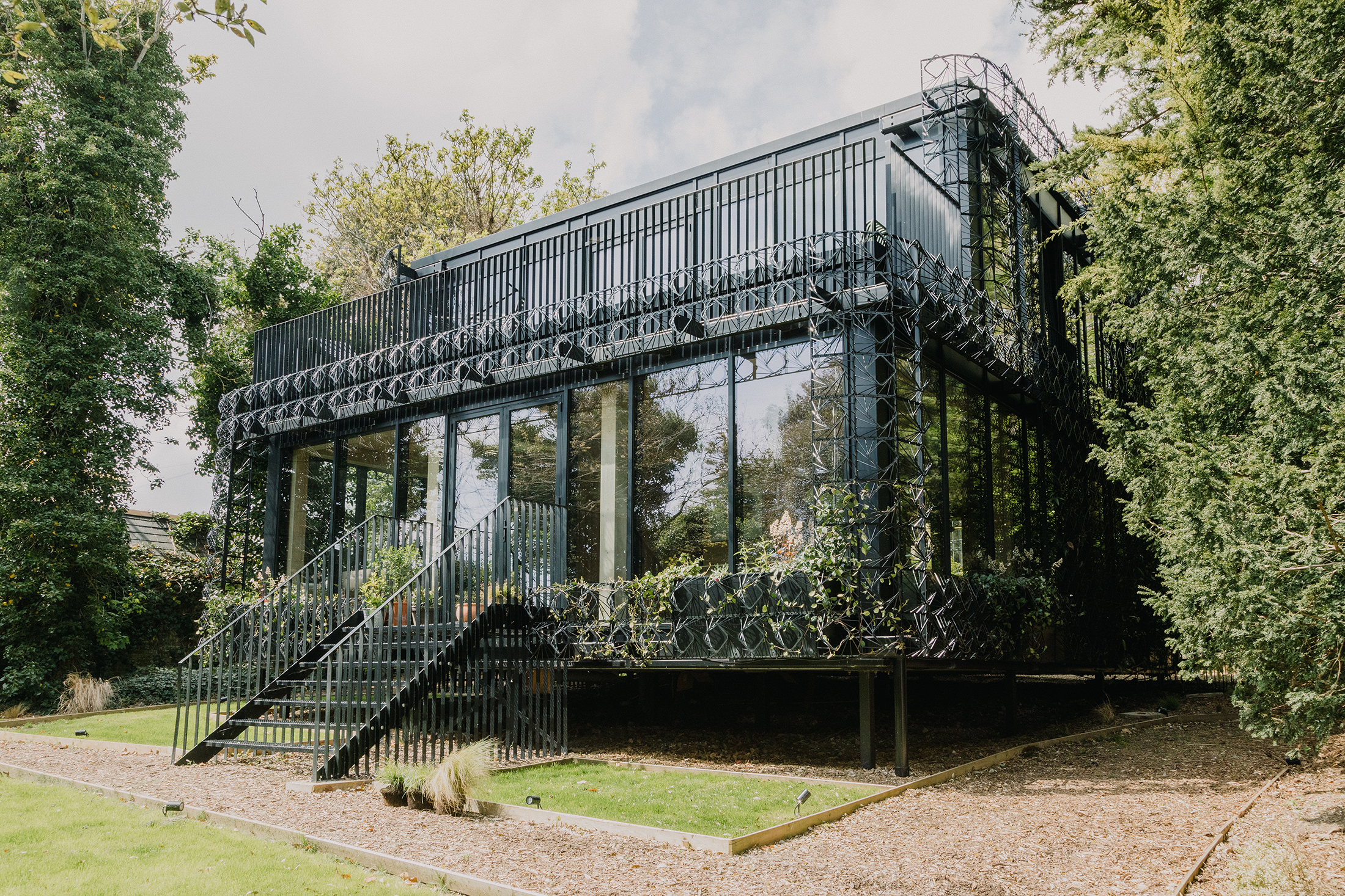 maison architecte métal et bois