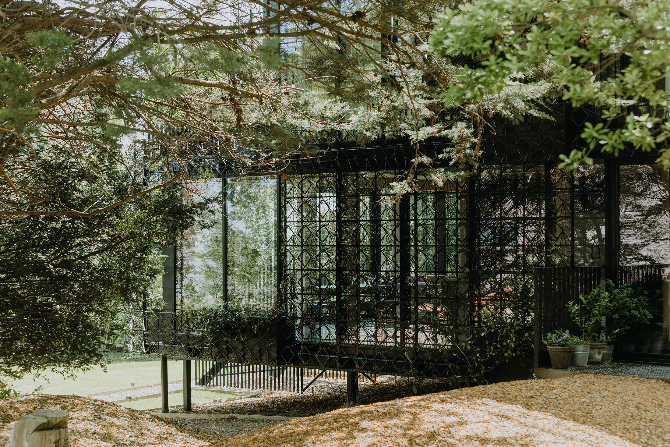 maison architecte métal et bois