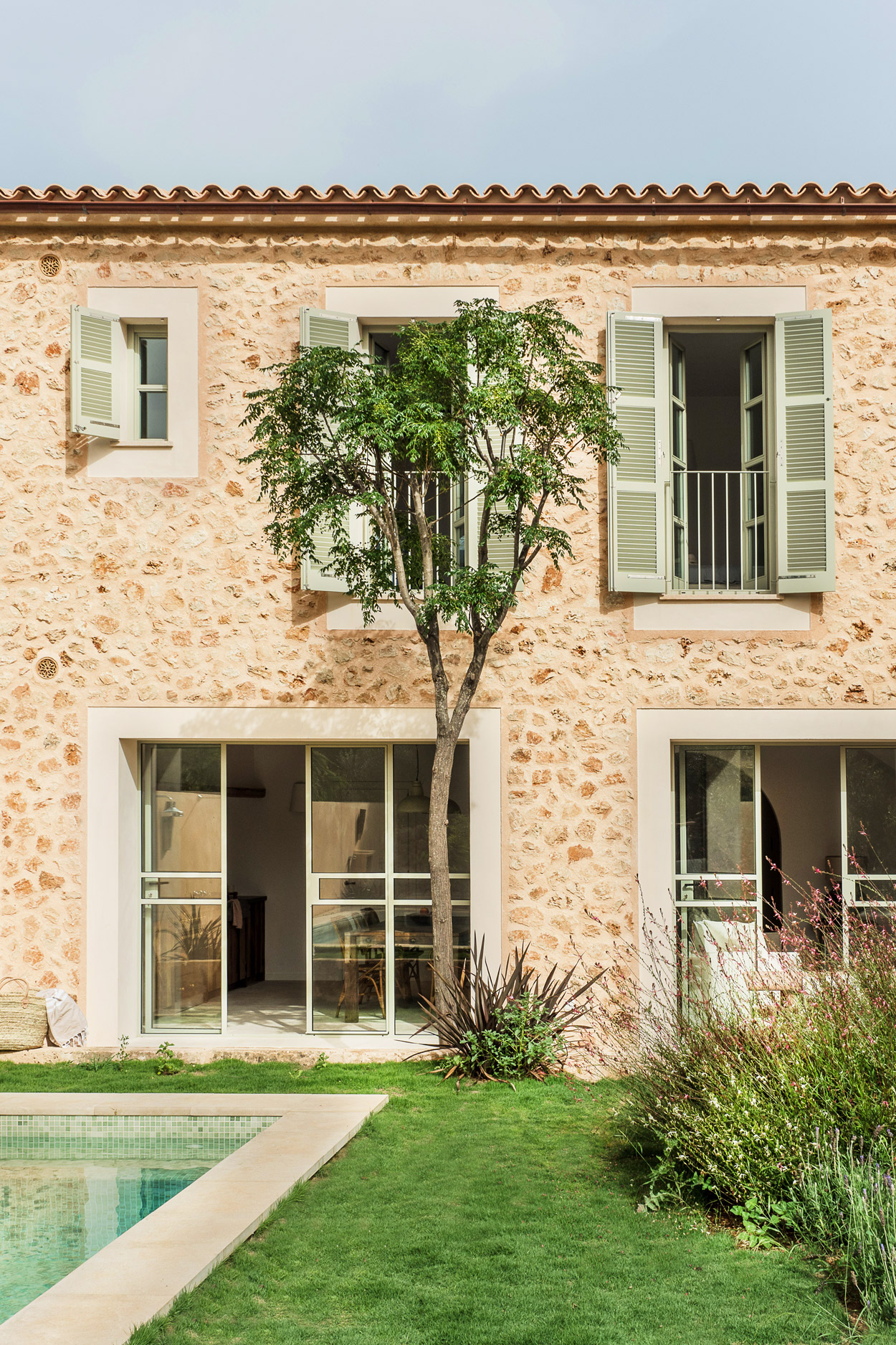 maison en pierres Majorque avec piscine