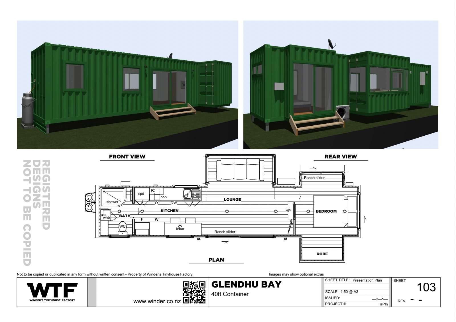 plan mini maison container 34m2