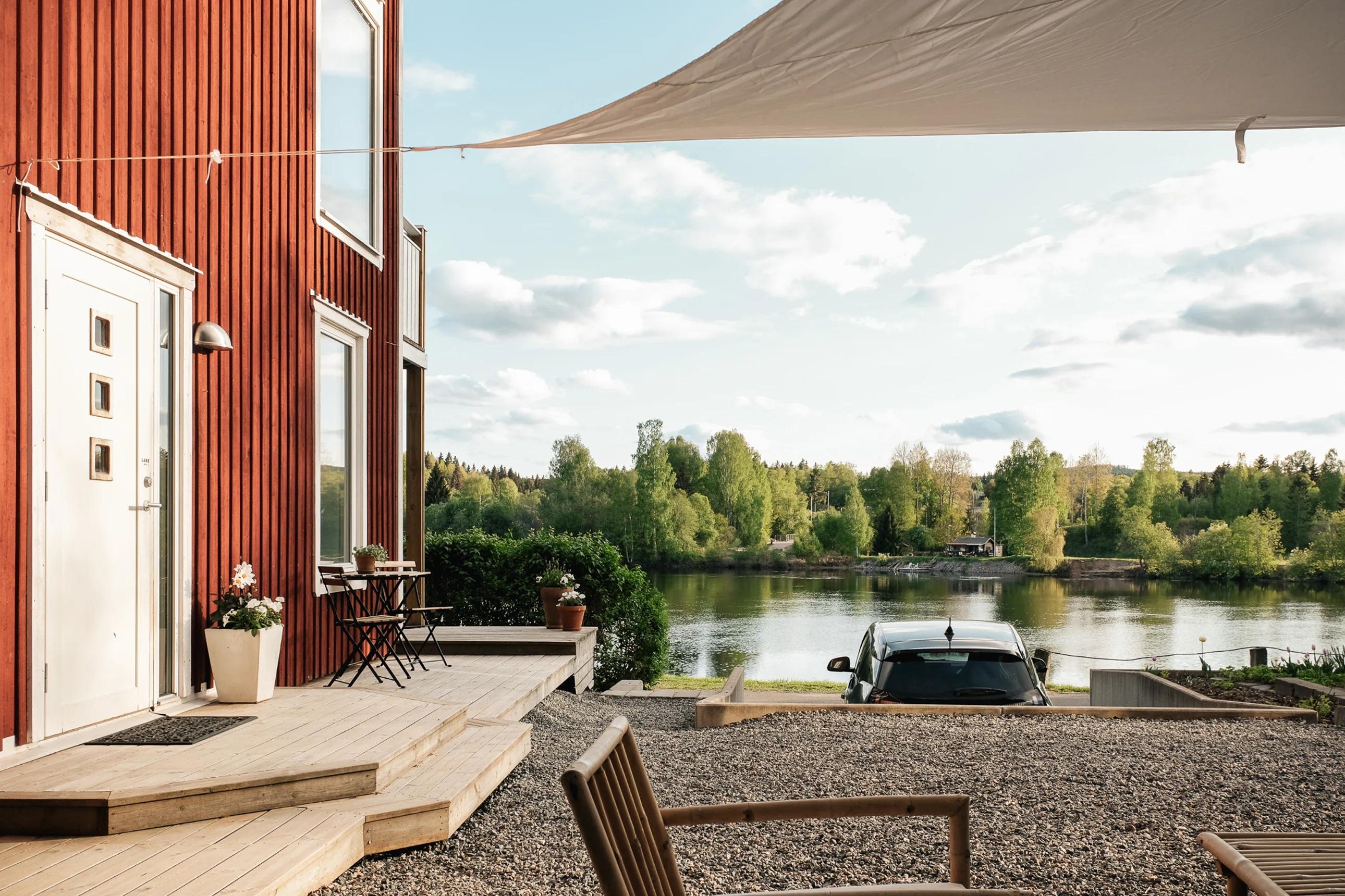 terrasse gravillons maison en bois terrasse gravillons maison en bois