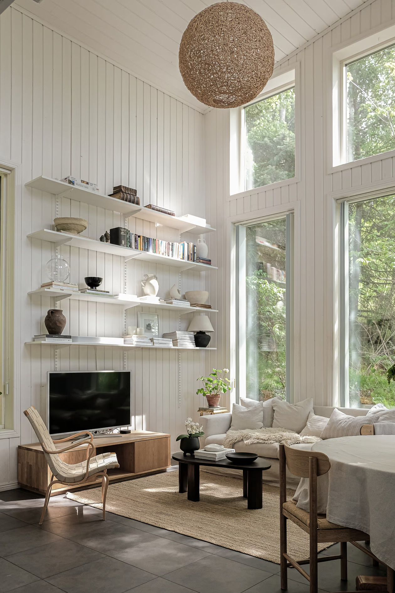 salon double hauteur maison en bois décoration scandinave salon double hauteur maison en bois décoration scandinave