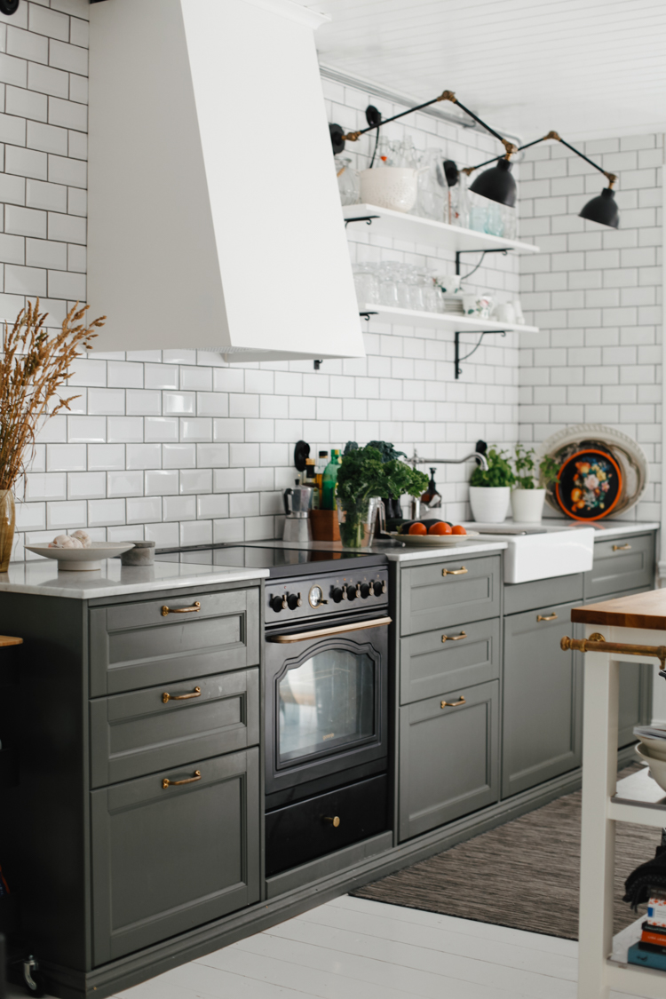 cuisine grise décoration rustique chic