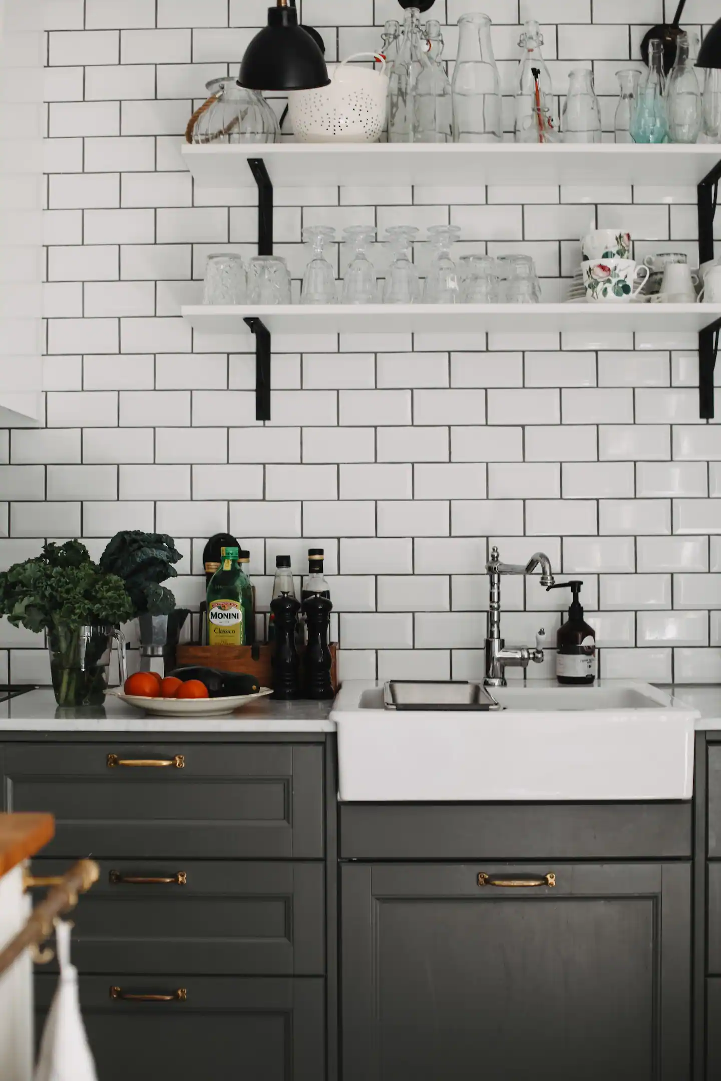 cuisine grise décoration rustique chic