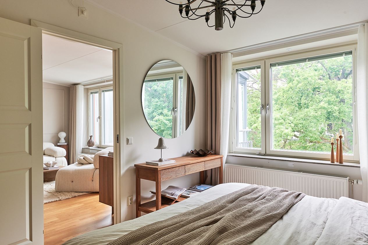 chambre murs beiges