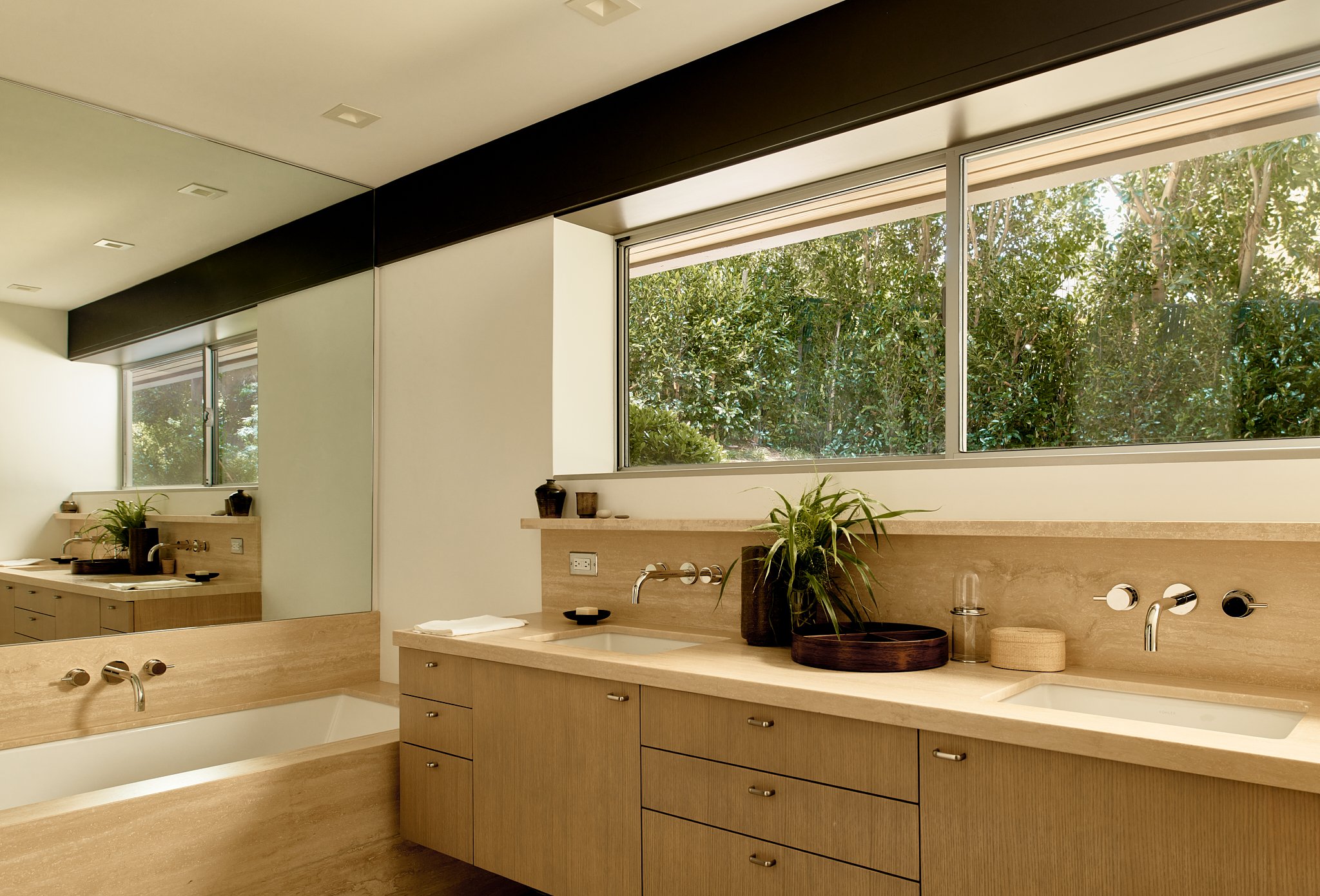 salle de bain travertin et bois salle de bain travertin et bois