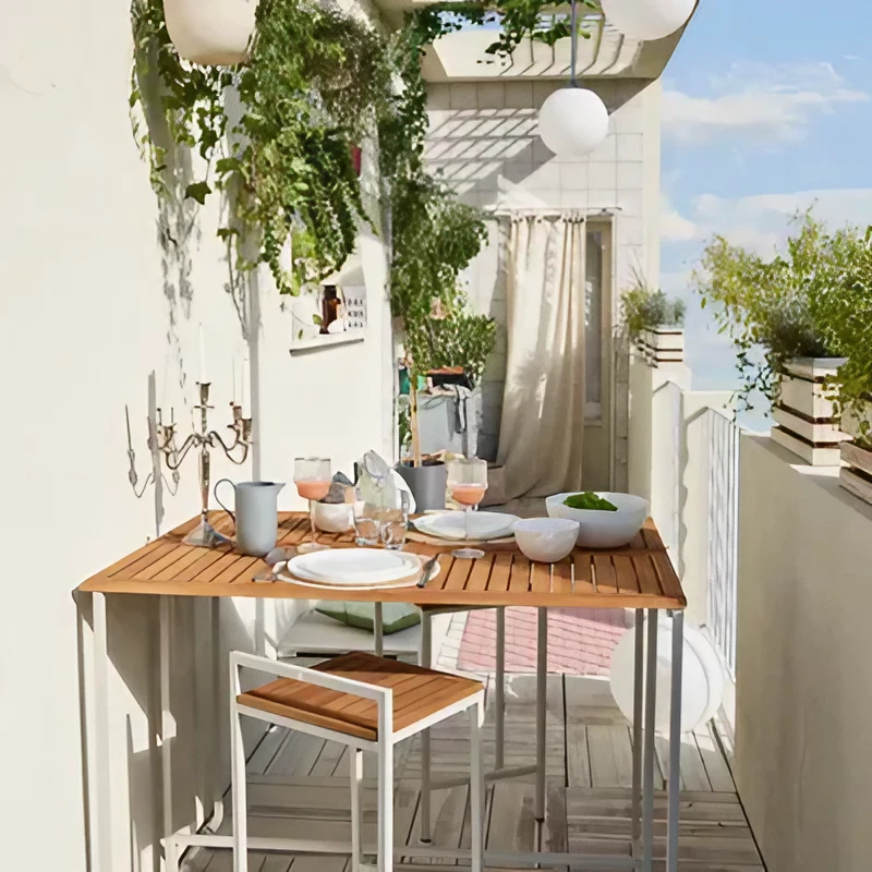 balcon aménagé en ville par leroy merlin