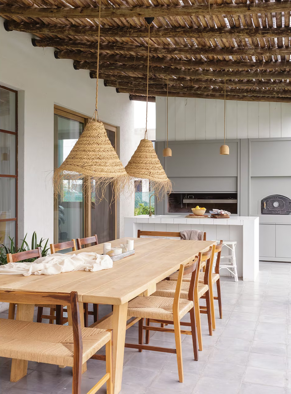 cuisine d cuisine d'été avec pergola bois