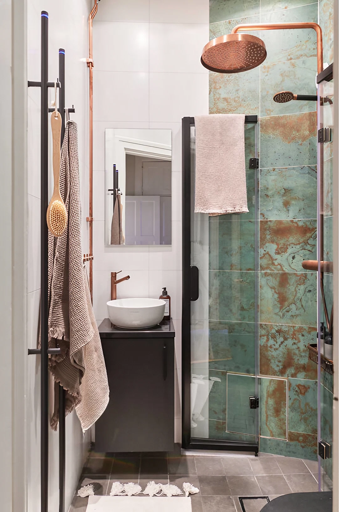 salle de bain robinetterie cuivre