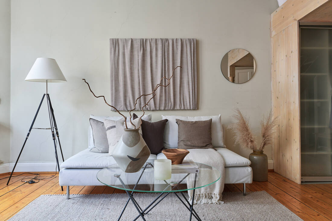 salon studio 38m2 décoration scandinave