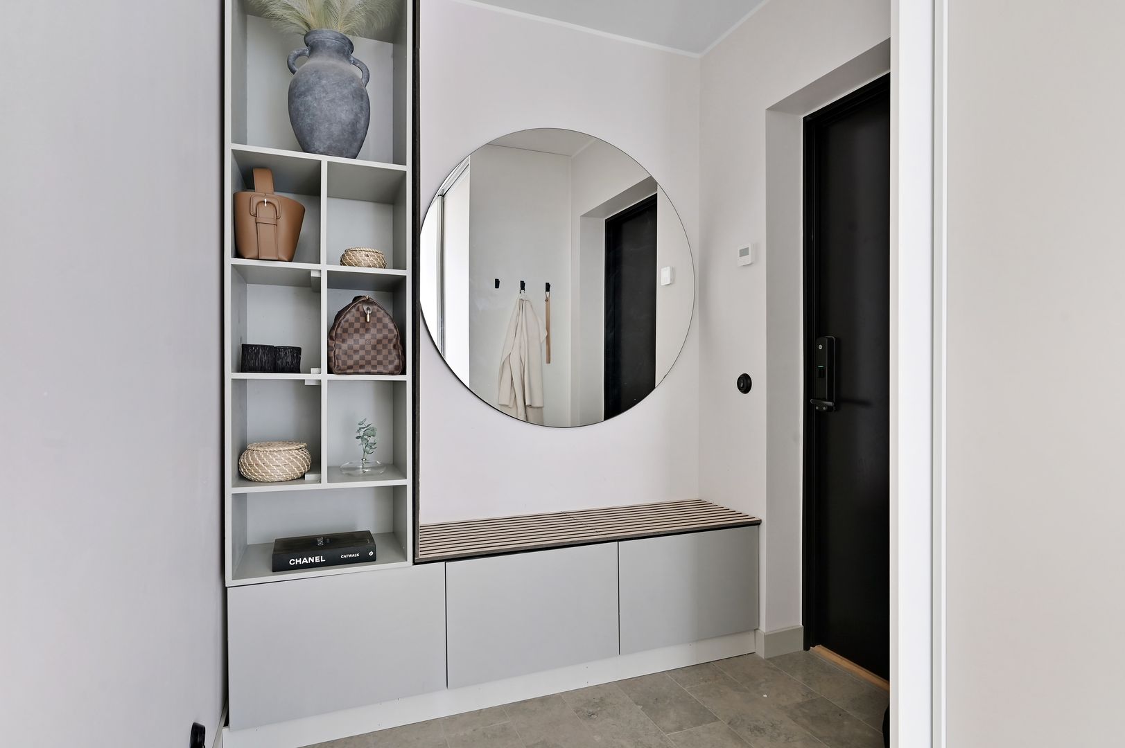 entrée avec banc appartement 56m2 décoration design entrée avec banc appartement 56m2 décoration design