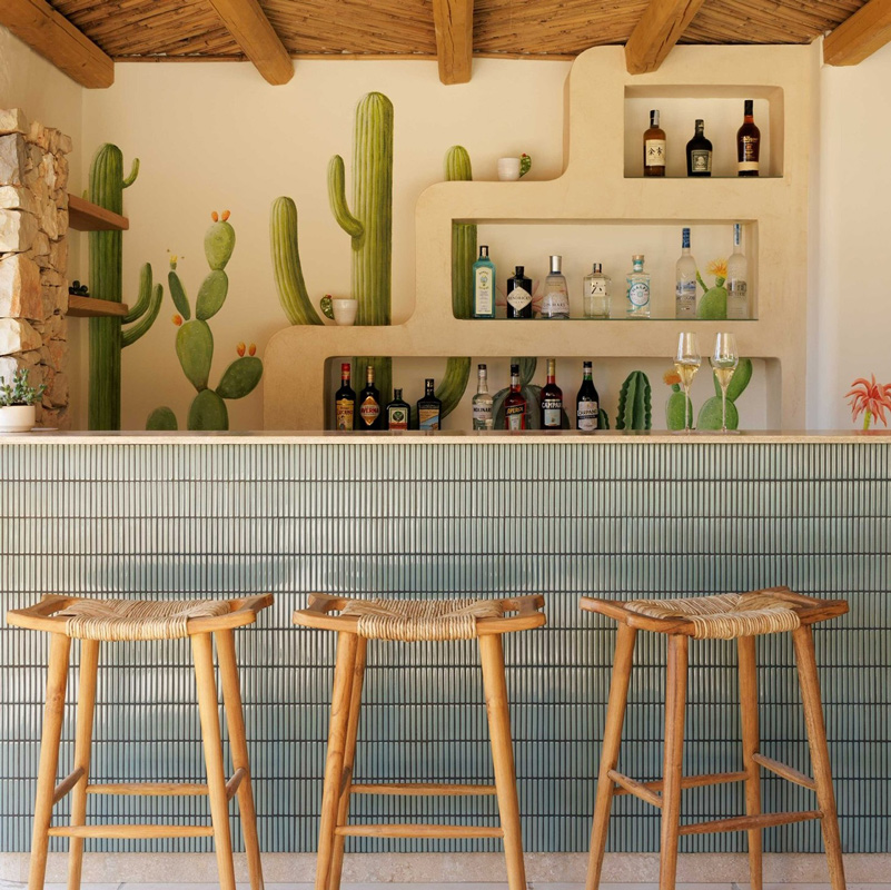 terrasse avec bar décoration méditerranéenne