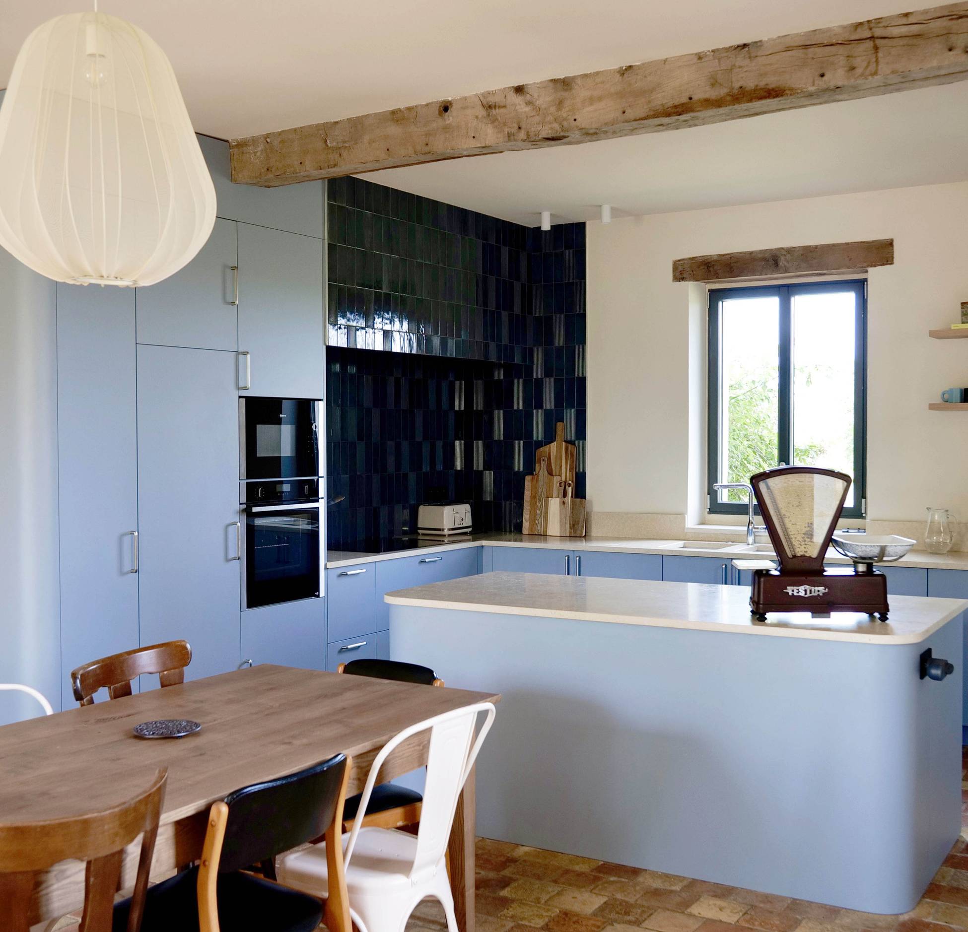 cuisine design bleue maison de campagne France cuisine design bleue maison de campagne France