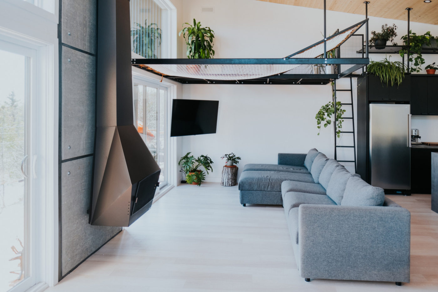salon maison en bois