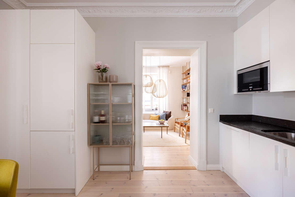 cuisne blanche appartement 58m2 décoration scandinave
