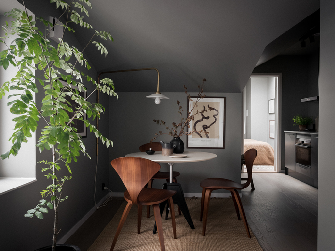 salle à manger décoration design grise