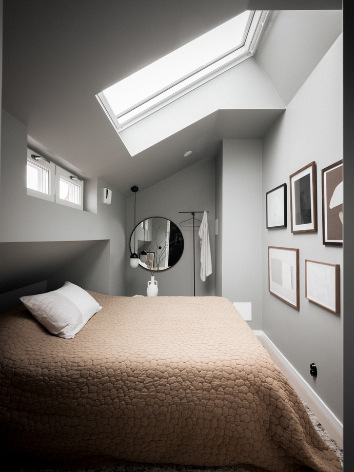 chambre décoration design grise