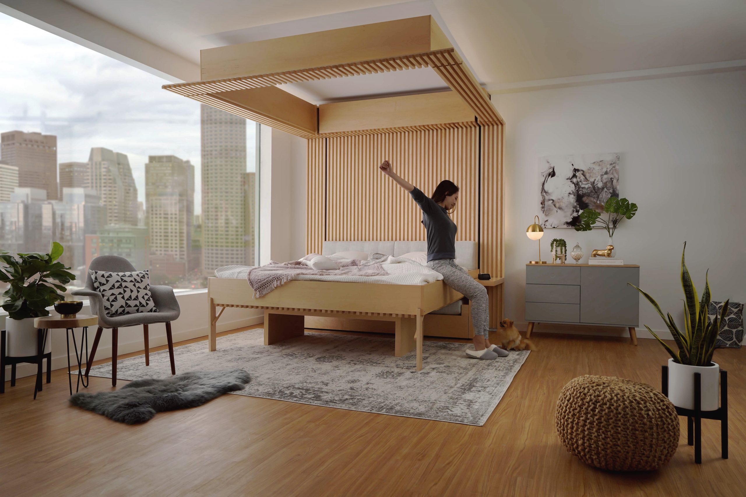studio design et extensible avec lit au plafond studio design et extensible avec lit au plafond