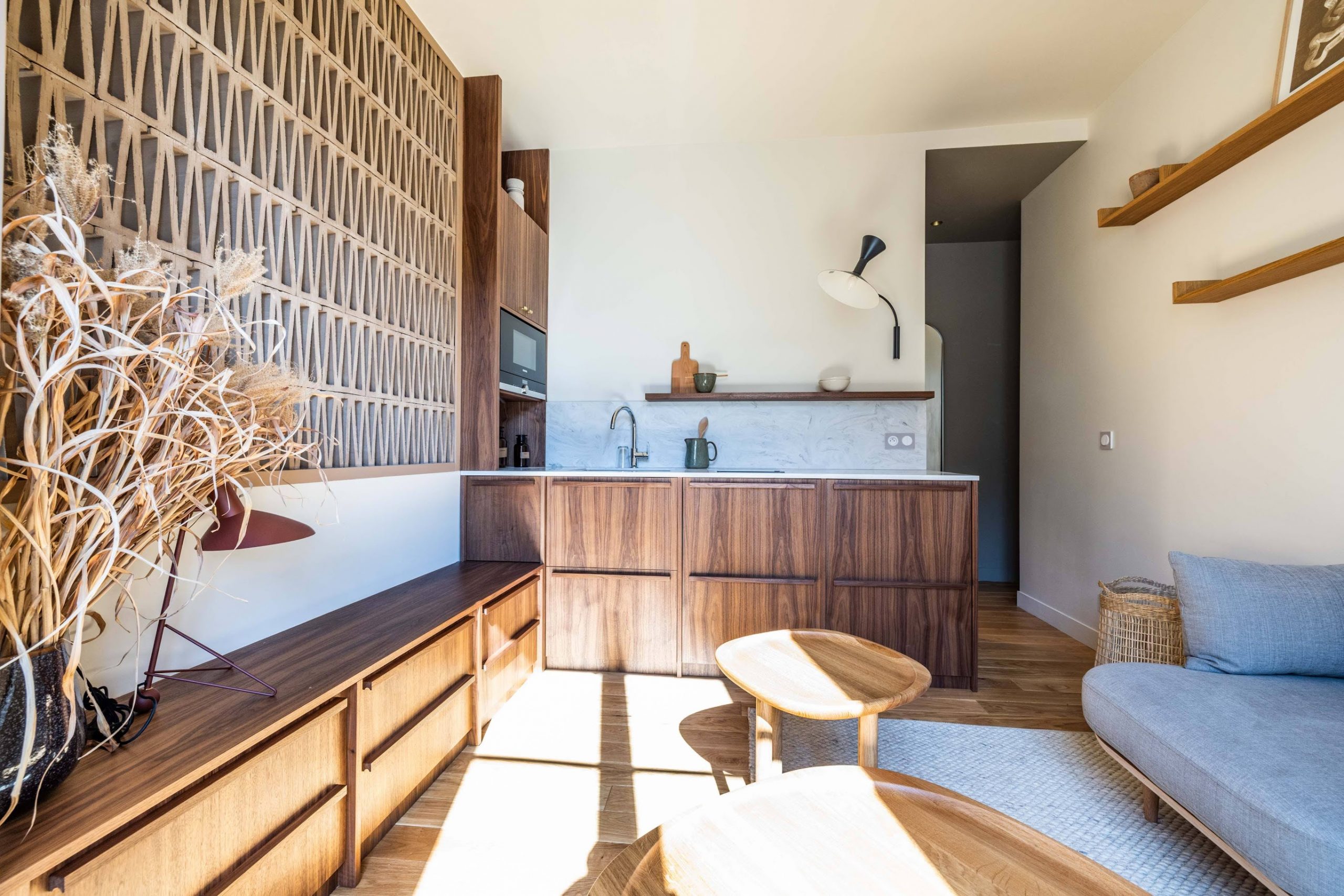 cuisine bois avec claustra décoration design cuisine bois avec claustra décoration design