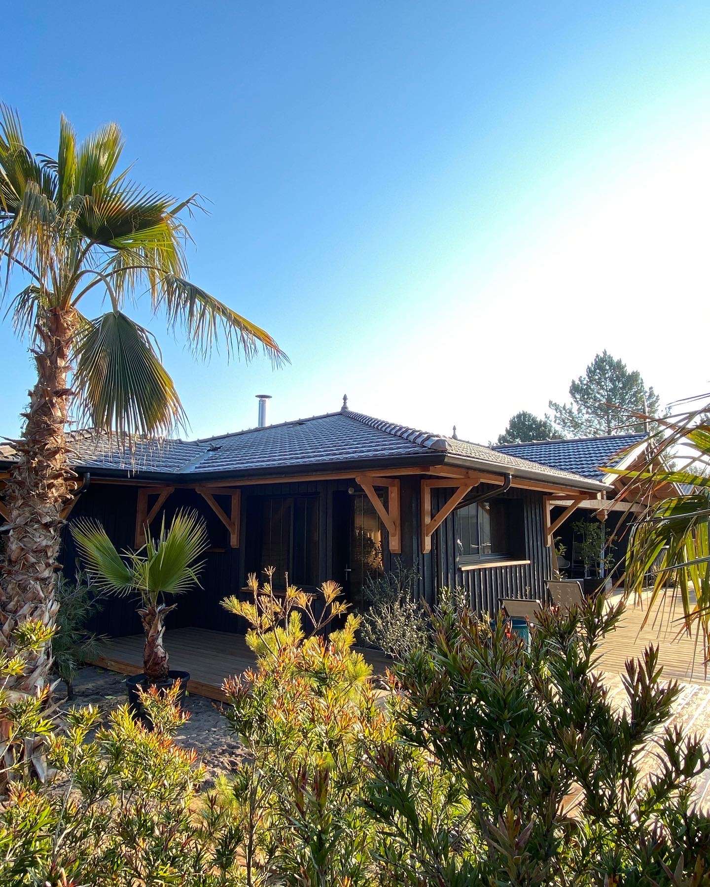 maison en bois avec piscine Villa Canau