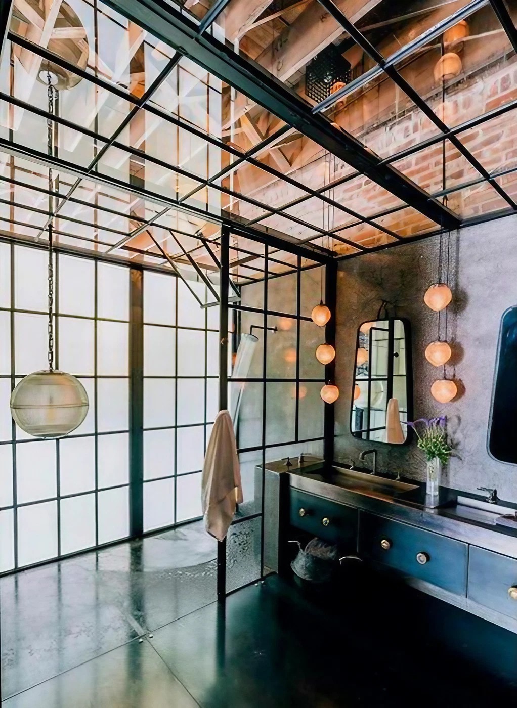 salle de bain avec verrière salle de bain avec verrière