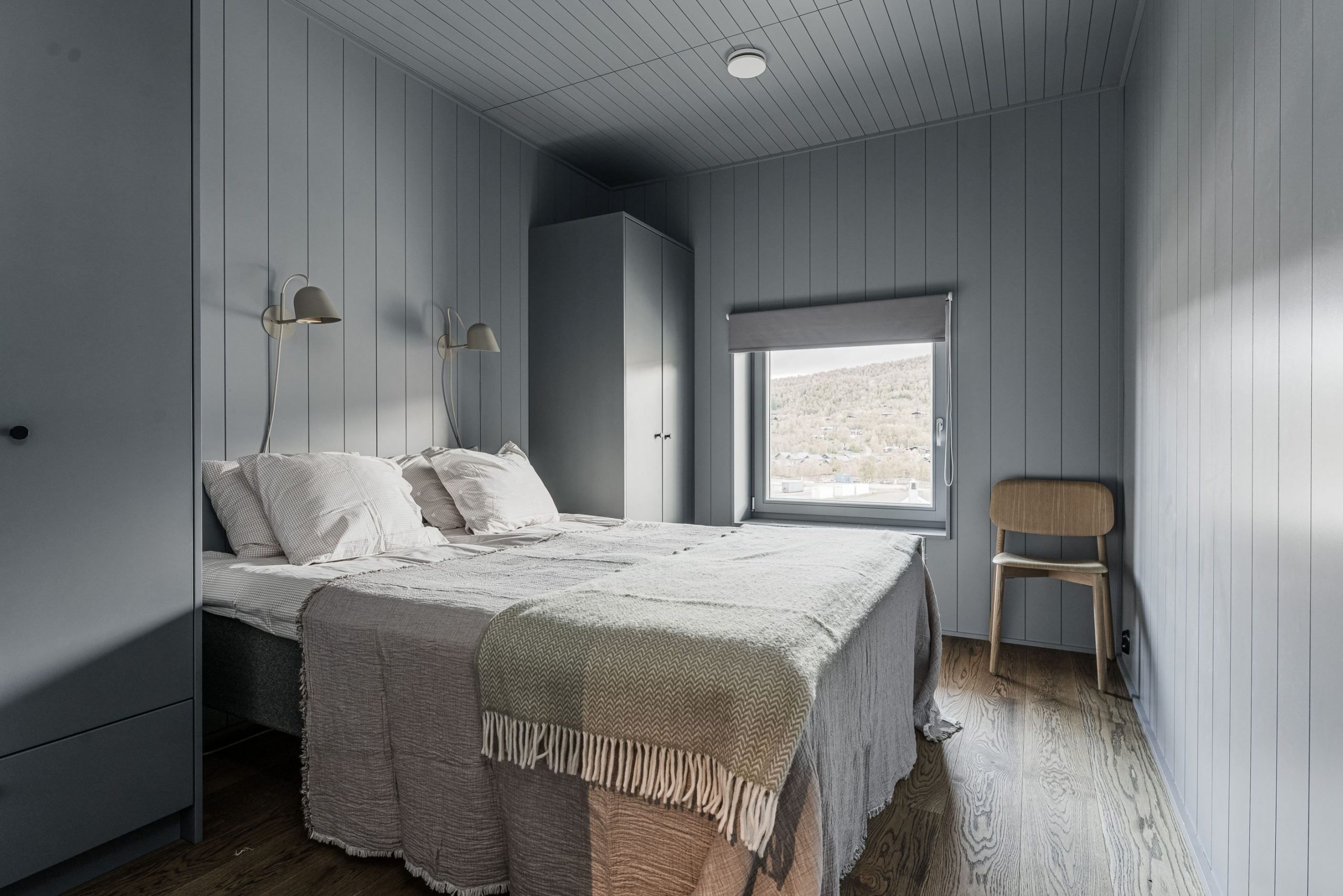 chambre mur gris