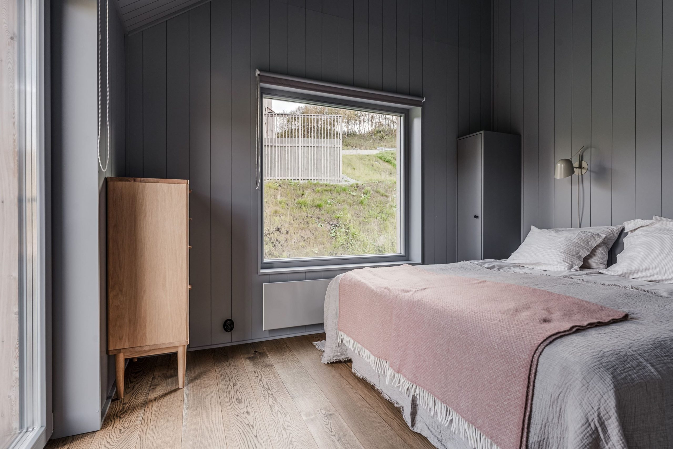 chambre mur gris
